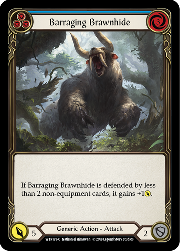 Barraging Brawnhide (Blue) [WTR178-C] Alpha Print Rainbow Foil - Duel Kingdom