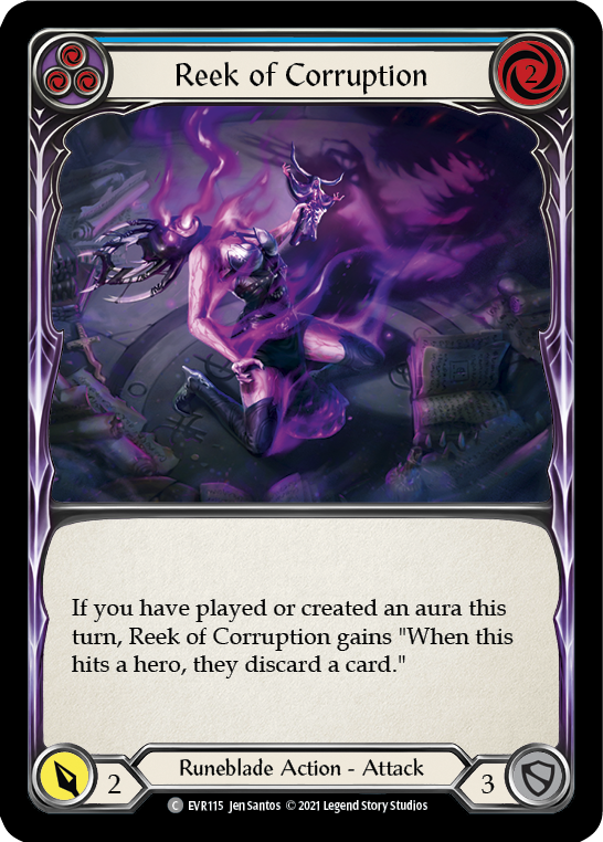 Reek of Corruption (Blue) [EVR115] 1st Edition Rainbow Foil - Duel Kingdom