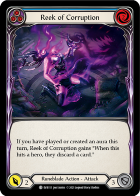 Reek of Corruption (Blue) [EVR115] 1st Edition Rainbow Foil - Duel Kingdom