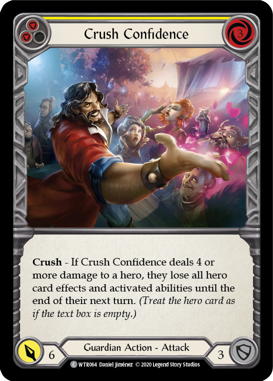 Crush Confidence (Yellow) [WTR064] Unlimited Rainbow Foil - Duel Kingdom