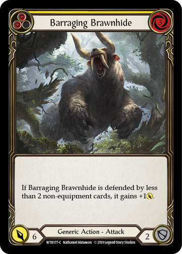 Barraging Brawnhide (Yellow) [WTR177-C] Alpha Print Normal - Duel Kingdom