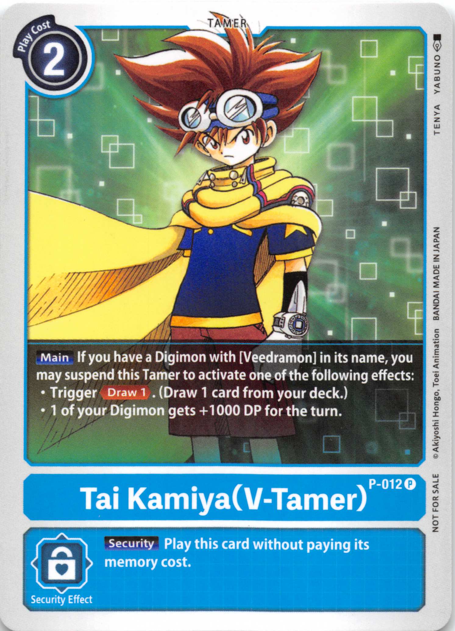 Tai Kamiya (V-Tamer) - P-012 [P-012] [Digimon Promotion Cards] Normal