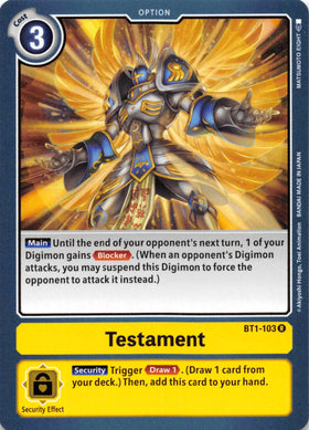 Testament [BT1-103] [Release Special Booster] Normal