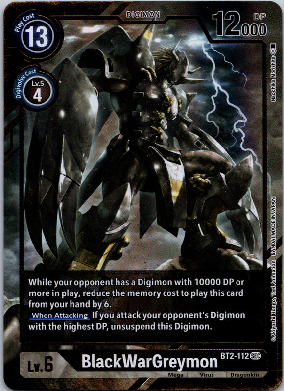 BlackWarGreymon (Alternate Art) [BT2-112] [Release Special Booster] Foil