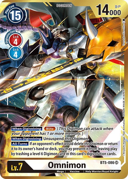 Omnimon (Alternate Art - Tomotake Kinoshita) [BT5-086] [Battle of Omni] Foil