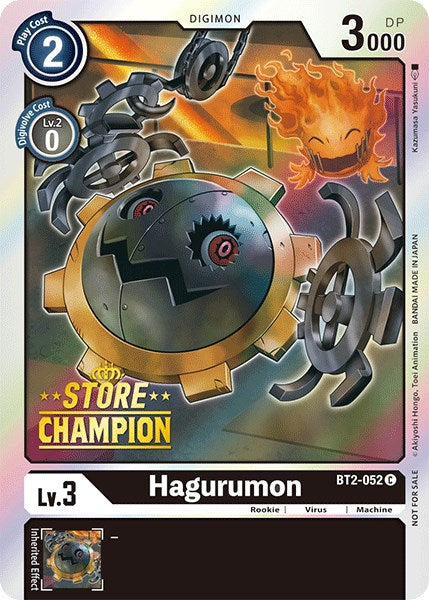 Hagurumon - BT2-052 (Store Champion) [BT2-052] [Release Special Booster] Foil