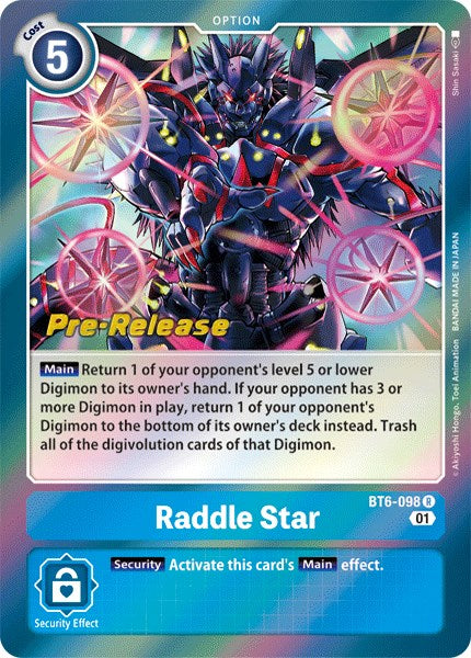 Raddle Star [BT6-098] [Double Diamond Pre-Release Cards] Normal