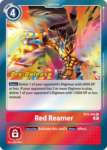 Red Reamer [BT6-094] [Double Diamond Pre-Release Cards] Foil