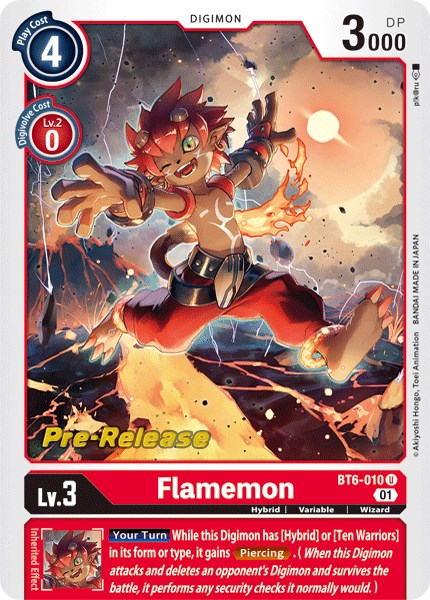 Flamemon [BT6-010] [Double Diamond Pre-Release Cards] Foil