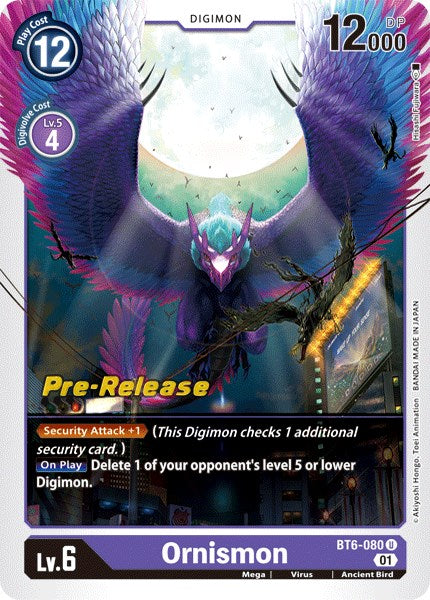 Ornismon [BT6-080] [Double Diamond Pre-Release Cards] Foil