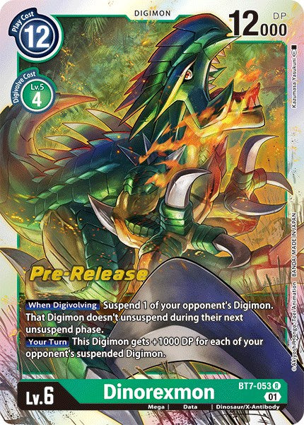 Dinorexmon [BT7-053] [Next Adventure Pre-Release Cards] Foil