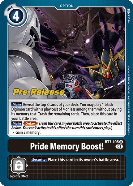 Pride Memory Boost! [BT7-105] [Next Adventure Pre-Release Cards] Normal