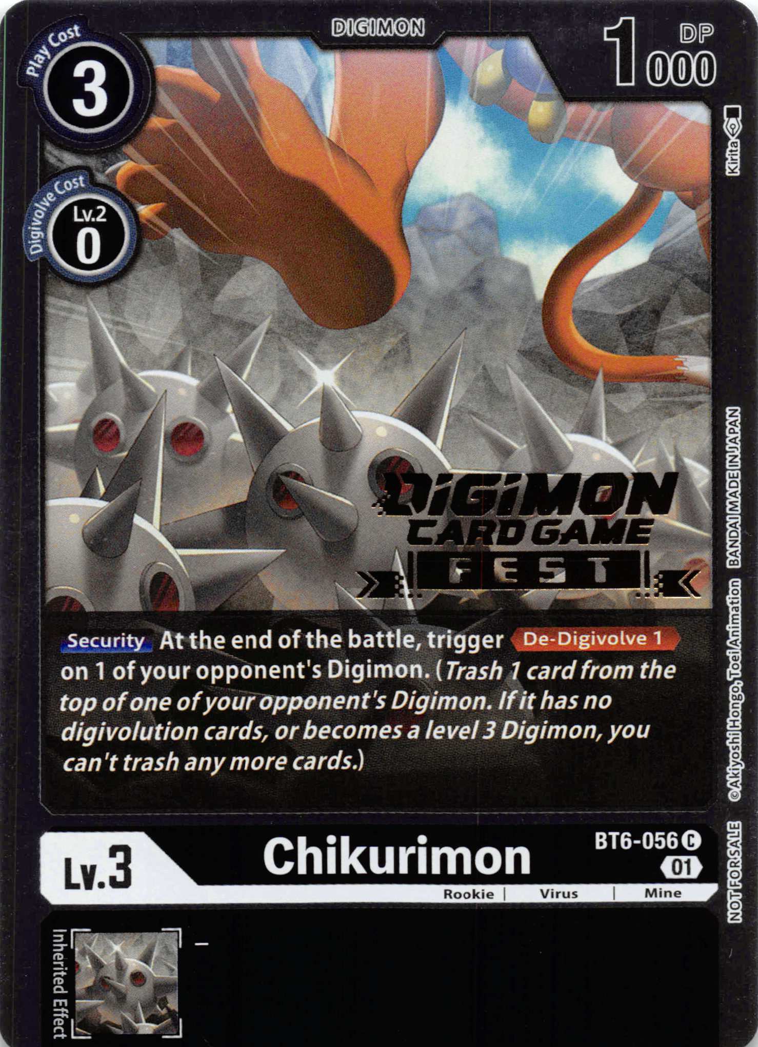 Chikurimon (Digimon Card Game Fest 2022) [BT6-056] [Double Diamond] Foil