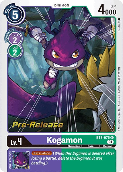 Kogamon [BT8-075] [New Awakening Pre-Release Cards] Foil