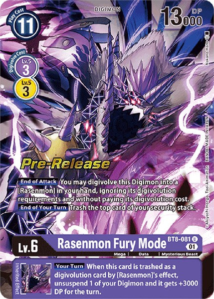 Rasenmon Fury Mode [BT8-081] [New Awakening Pre-Release Cards] Foil