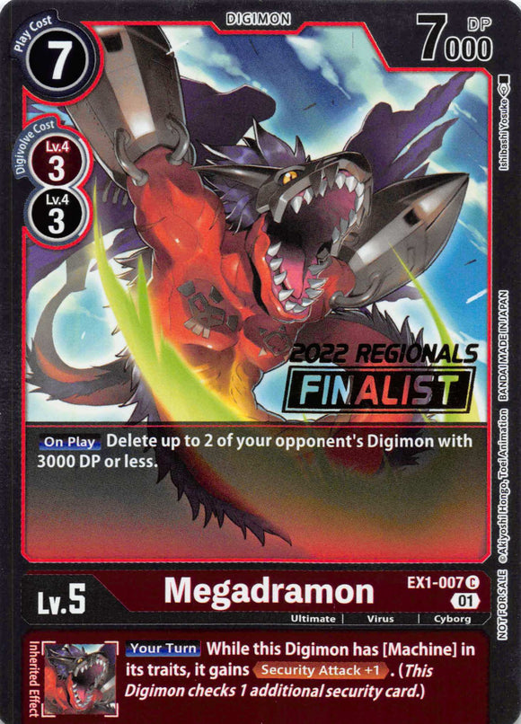 Megadramon (2022 Championship Online Regional) [Online Finalist] [EX1-007] [Classic Collection] Foil