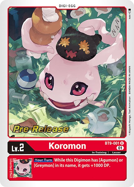 Koromon [BT9-001] [X Record Pre-Release Cards] Foil