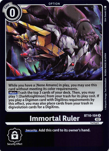 Immortal Ruler [BT10-104] [Xros Encounter] Foil