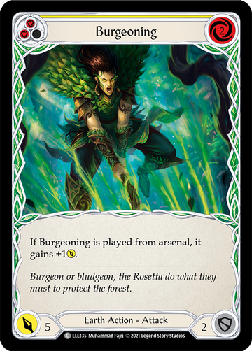 Burgeoning (Yellow) [ELE135] 1st Edition Rainbow Foil - Duel Kingdom
