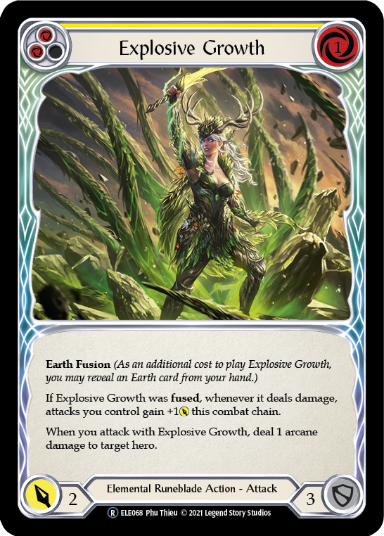 Explosive Growth (Yellow) [U-ELE068] Unlimited Rainbow Foil - Duel Kingdom