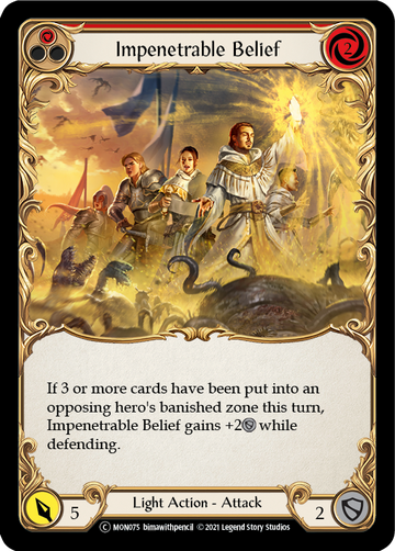 Impenetrable Belief (Red) (Rainbow Foil) [U-MON075-RF] Unlimited Rainbow Foil - Duel Kingdom