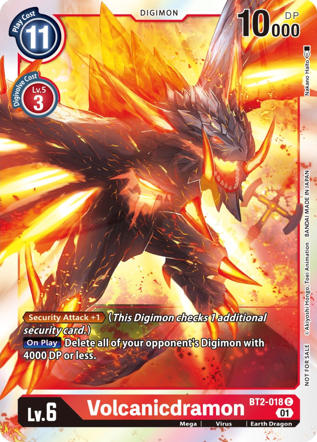 Volcanicdramon (ST-11 Special Entry Pack) [BT2-018] [Release Special Booster] Foil