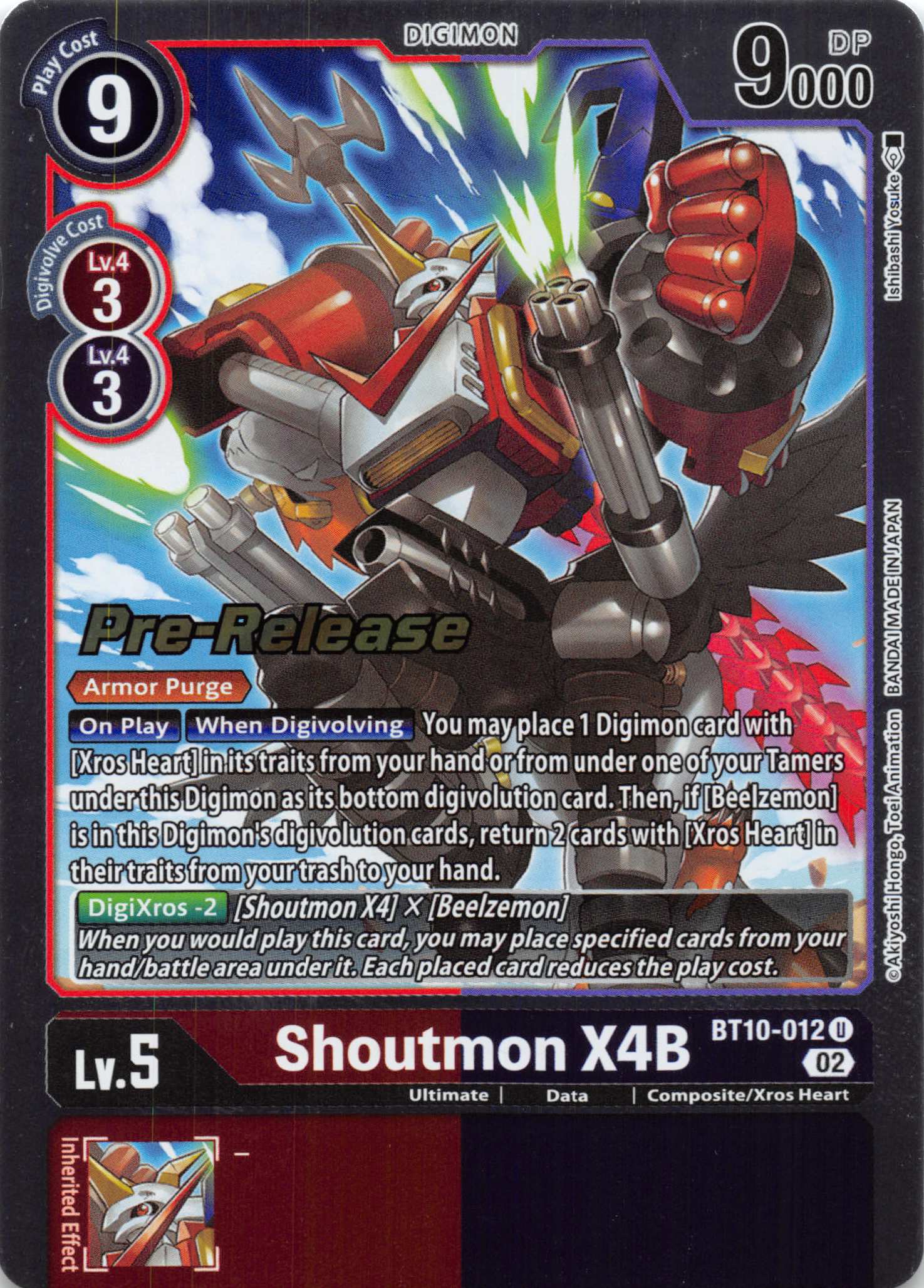 Shoutmon X4B [BT10-012] [Xros Encounter Pre-Release Cards] Normal