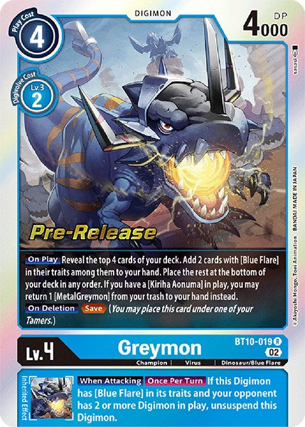 Greymon [BT10-019] [Xros Encounter Pre-Release Cards] Normal