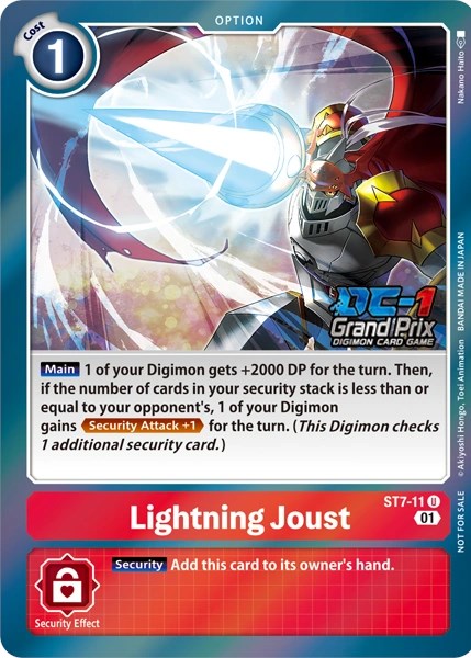 Lightning Joust (DC-1 2022 Stamped) [ST7-11] [Starter Deck 07: Gallantmon] Foil