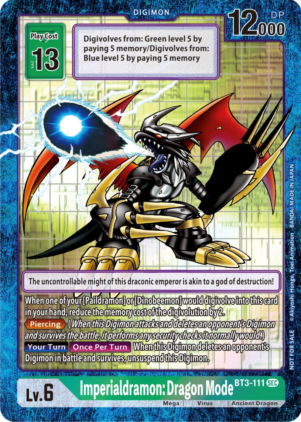 Imperialdramon: Dragon Mode - BT3-111 (Alternate Art) [BT3-111] [Draconic Roar] Foil