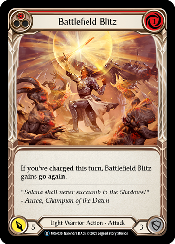 Battlefield Blitz (Red) (Rainbow Foil) [U-MON036-RF] Unlimited Rainbow Foil - Duel Kingdom