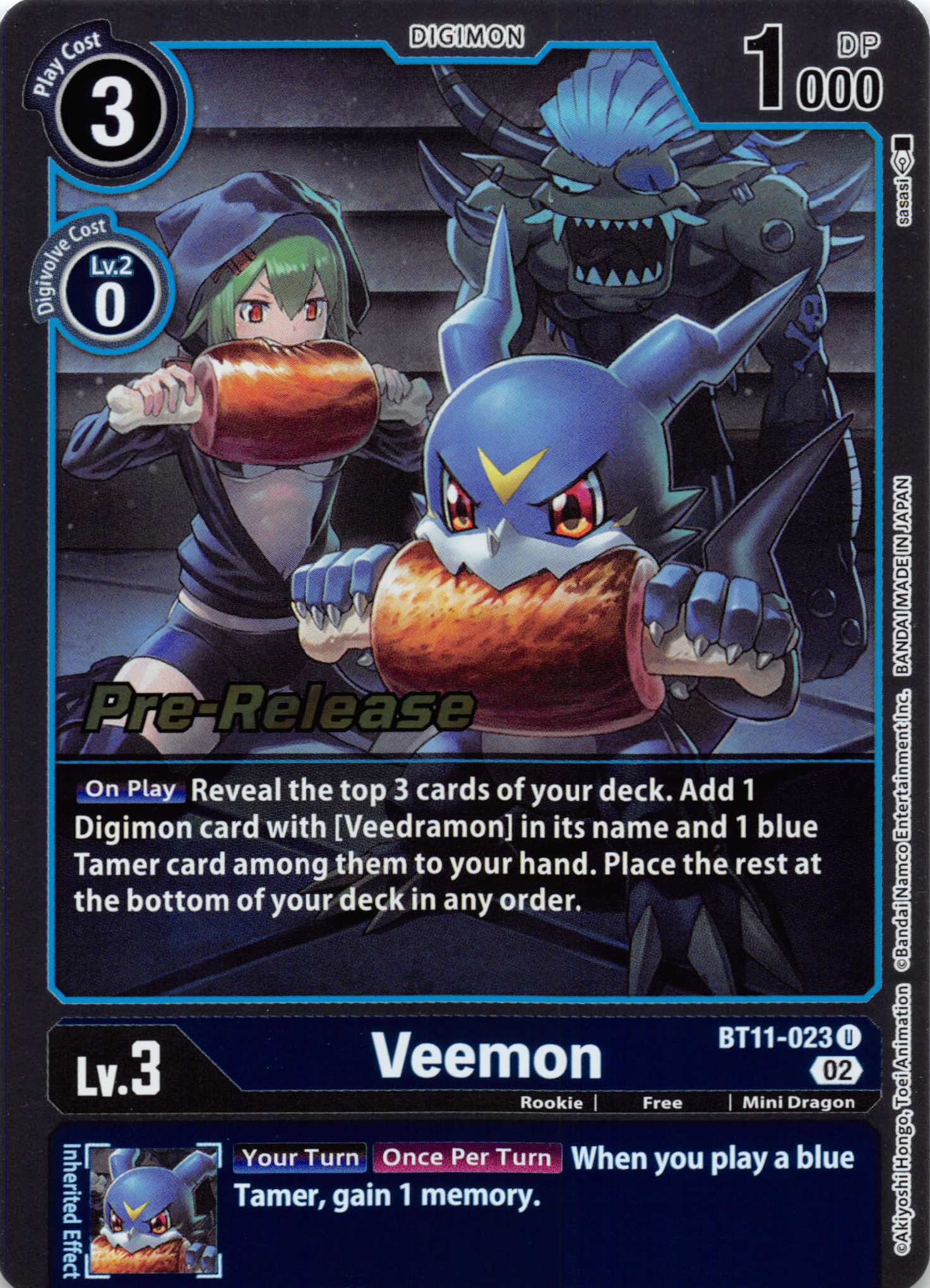 Veemon [BT11-023] [Dimensional Phase Pre-Release Cards] Normal