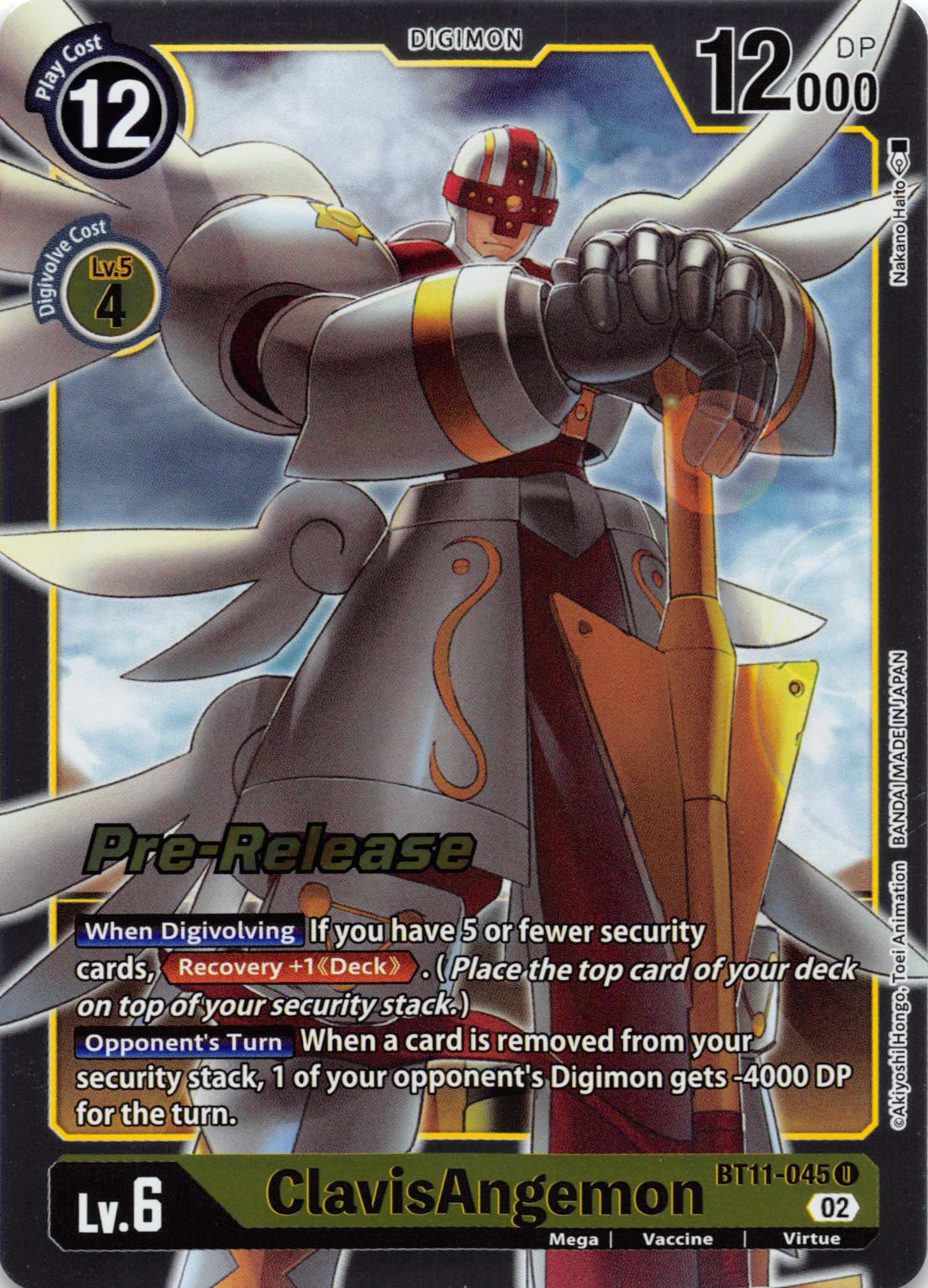 ClavisAngemon [BT11-045] [Dimensional Phase Pre-Release Cards] Foil