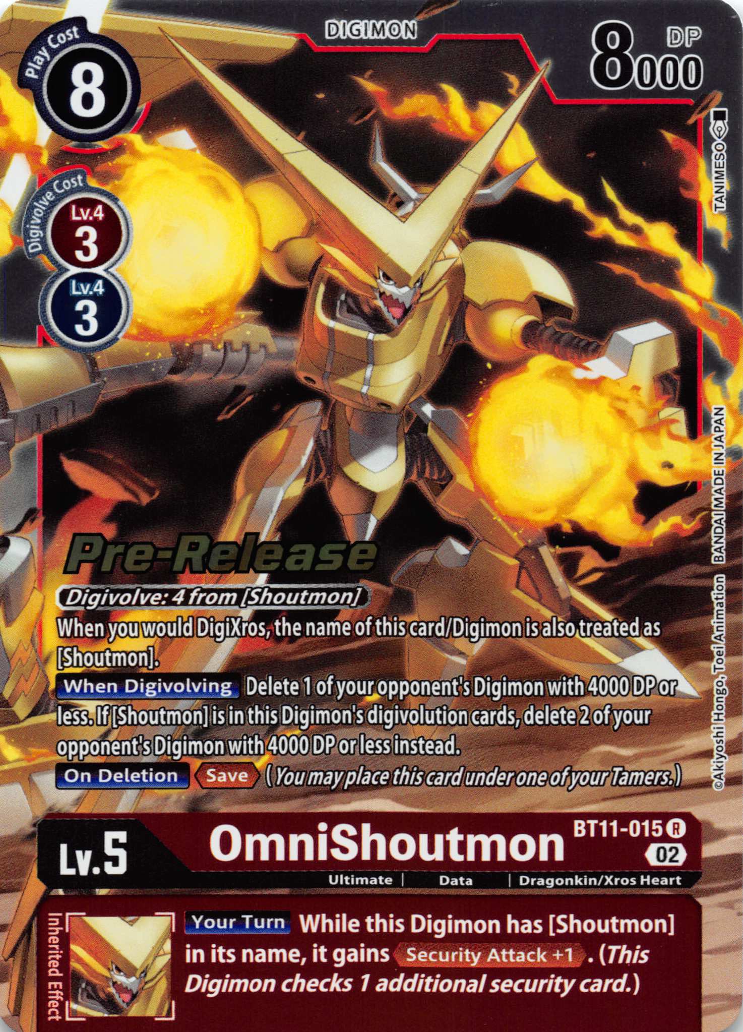 OmniShoutmon [BT11-015] [Dimensional Phase Pre-Release Cards] Normal