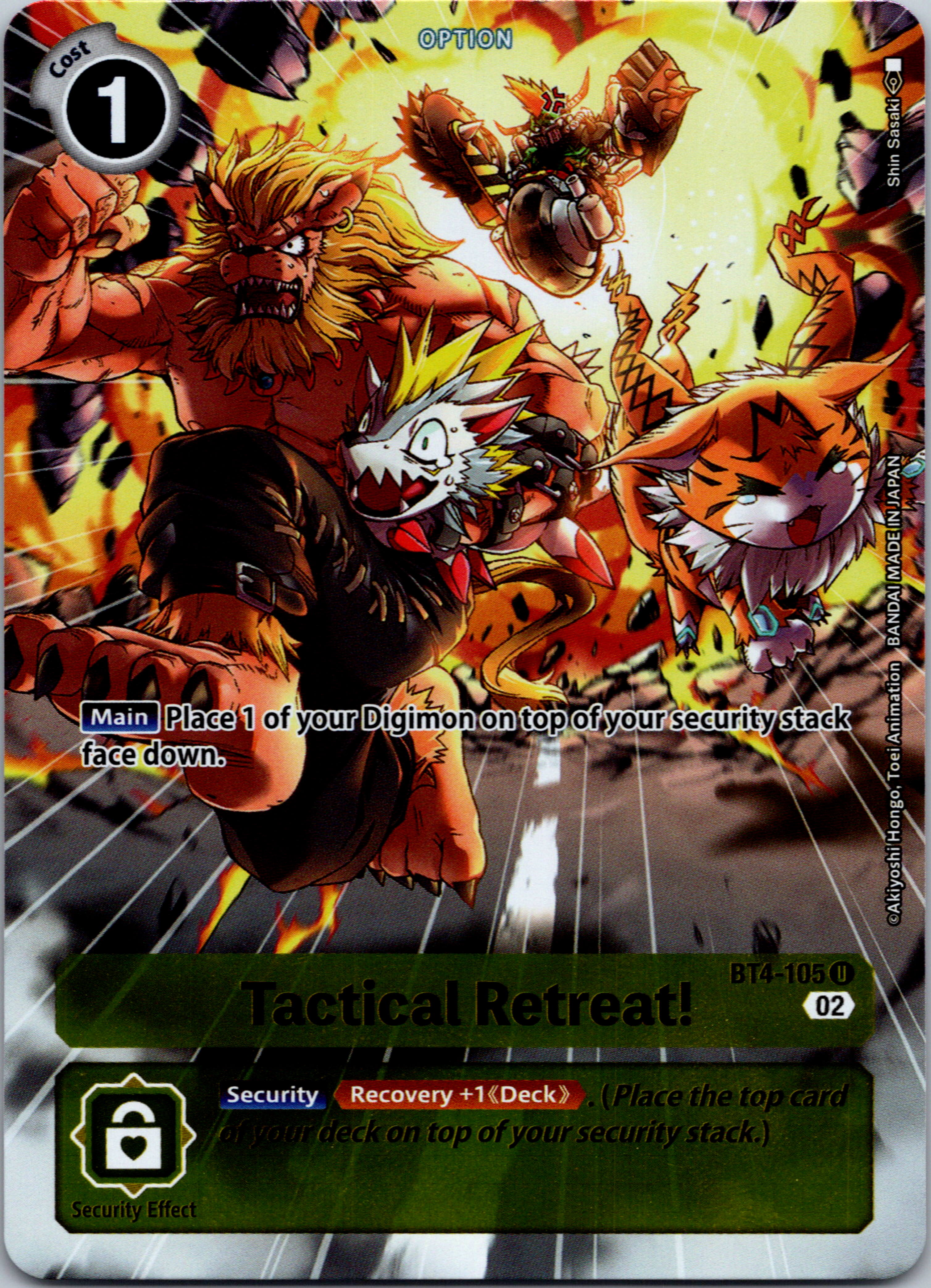 Tactical Retreat! (Alternate Art) [BT4-105] [Starter Deck 14: Beelzemon Advanced Deck Set] Foil