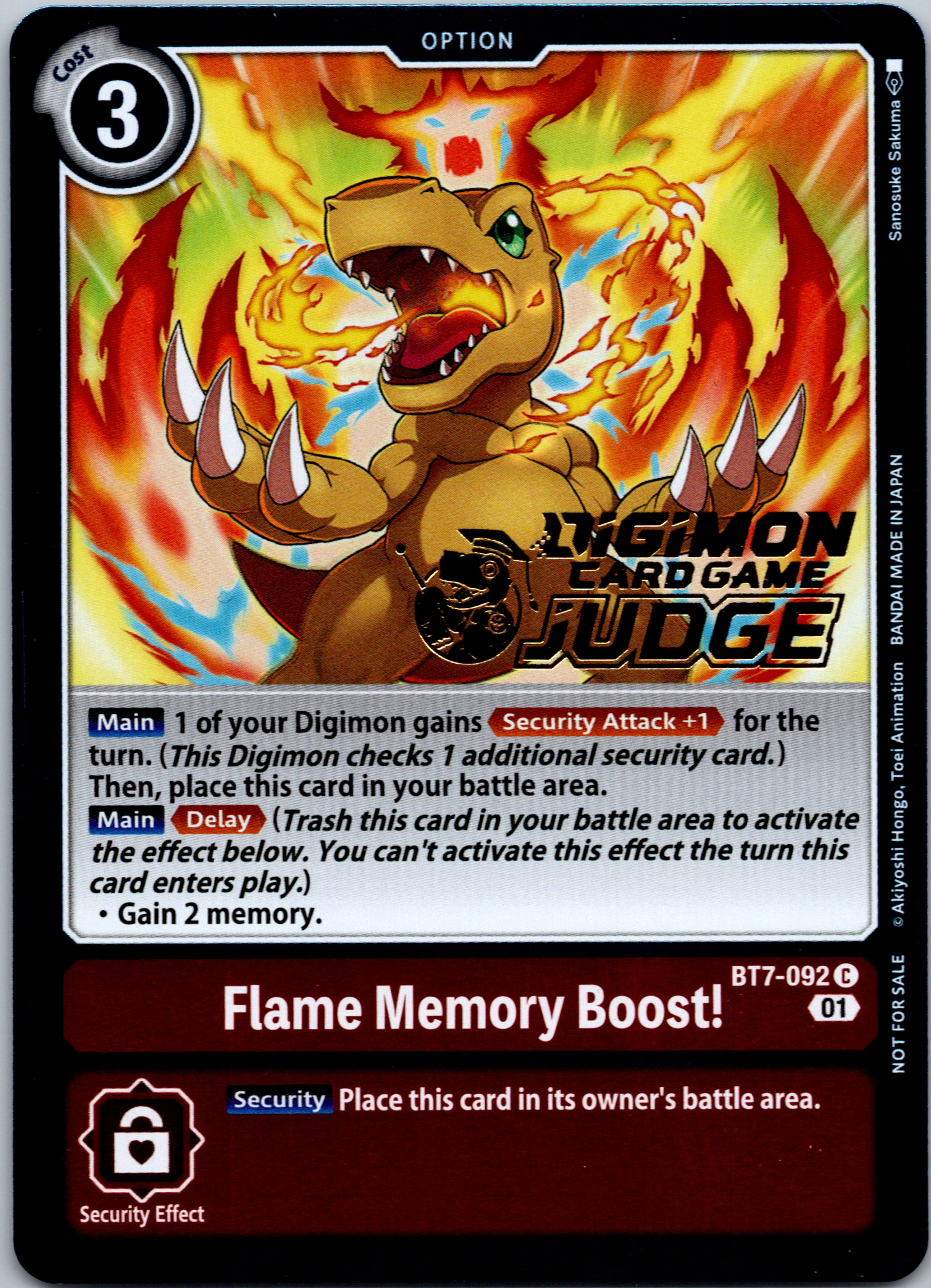 Flame Memory Boost! (Judge Pack 3) [BT7-092] [Next Adventure] Foil