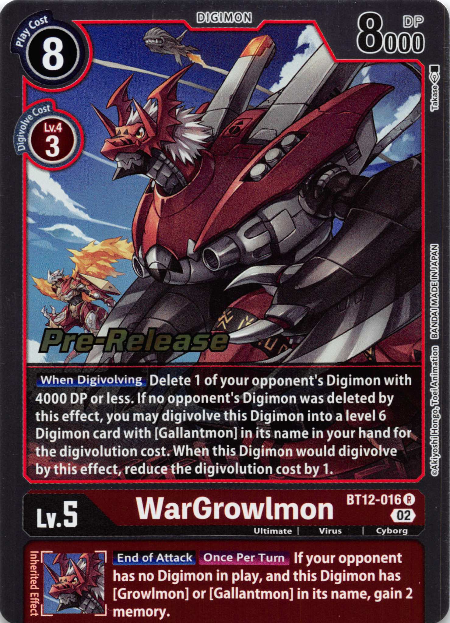 WarGrowlmon [BT12-016] [Across Time Pre-Release Cards] Foil