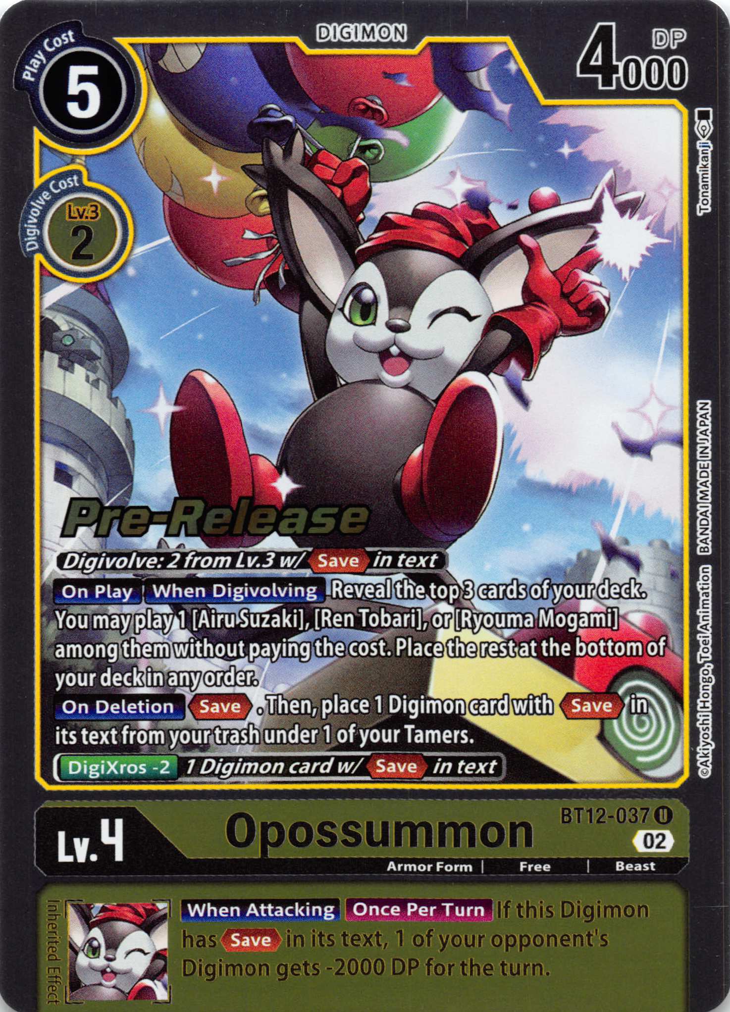 Opossummon [BT12-037] [Across Time Pre-Release Cards] Foil