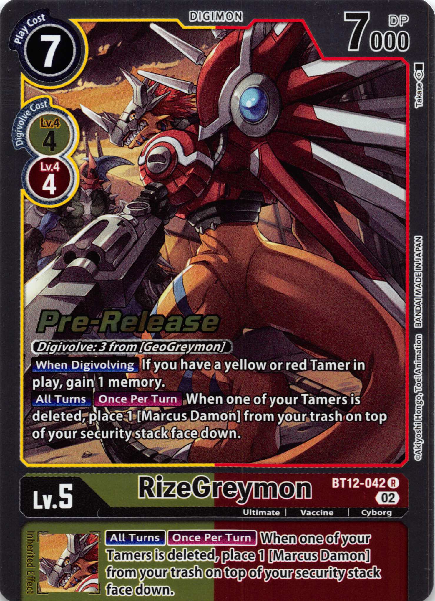 RizeGreymon [BT12-042] [Across Time Pre-Release Cards] Foil