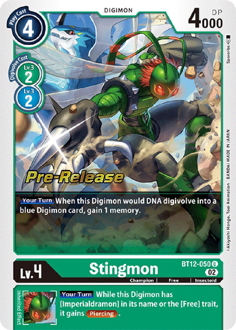 Stingmon [BT12-050] [Across Time Pre-Release Cards] Foil