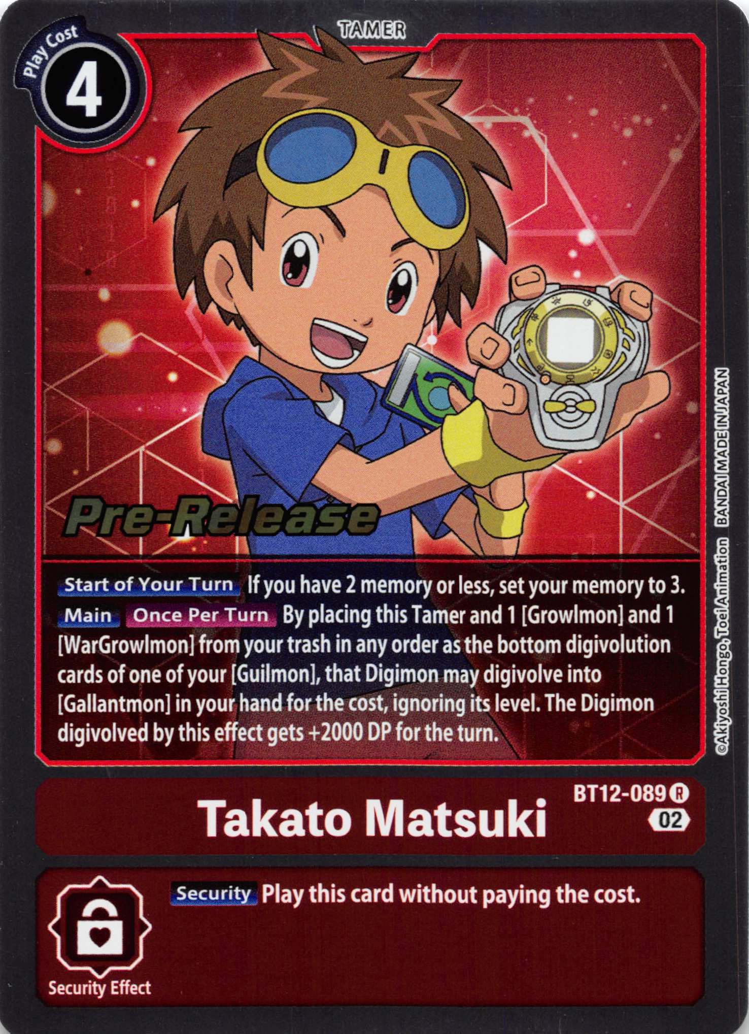 Takato Matsuki [BT12-089] [Across Time Pre-Release Cards] Foil