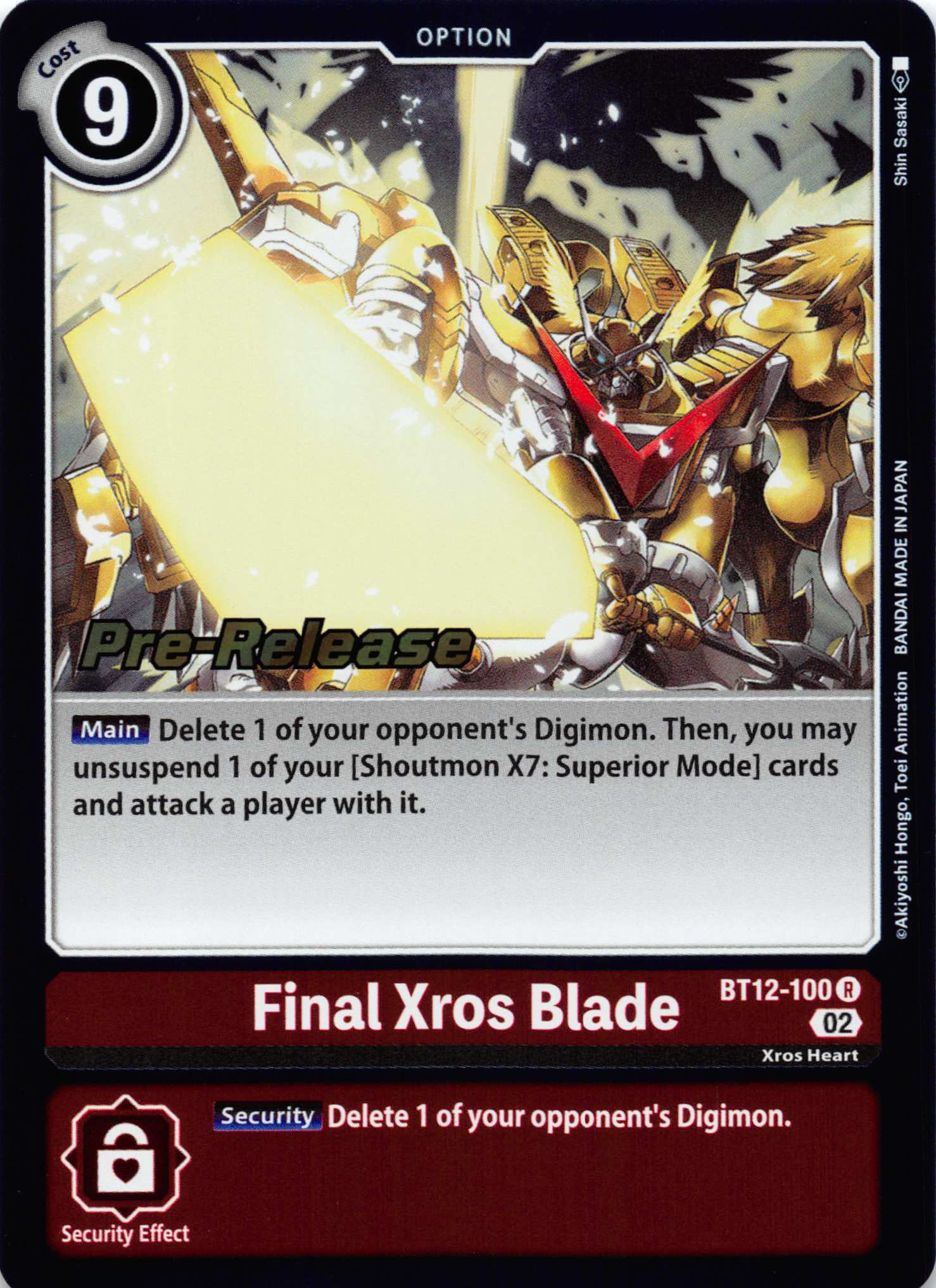 Final Xros Blade [BT12-100] [Across Time Pre-Release Cards] Foil