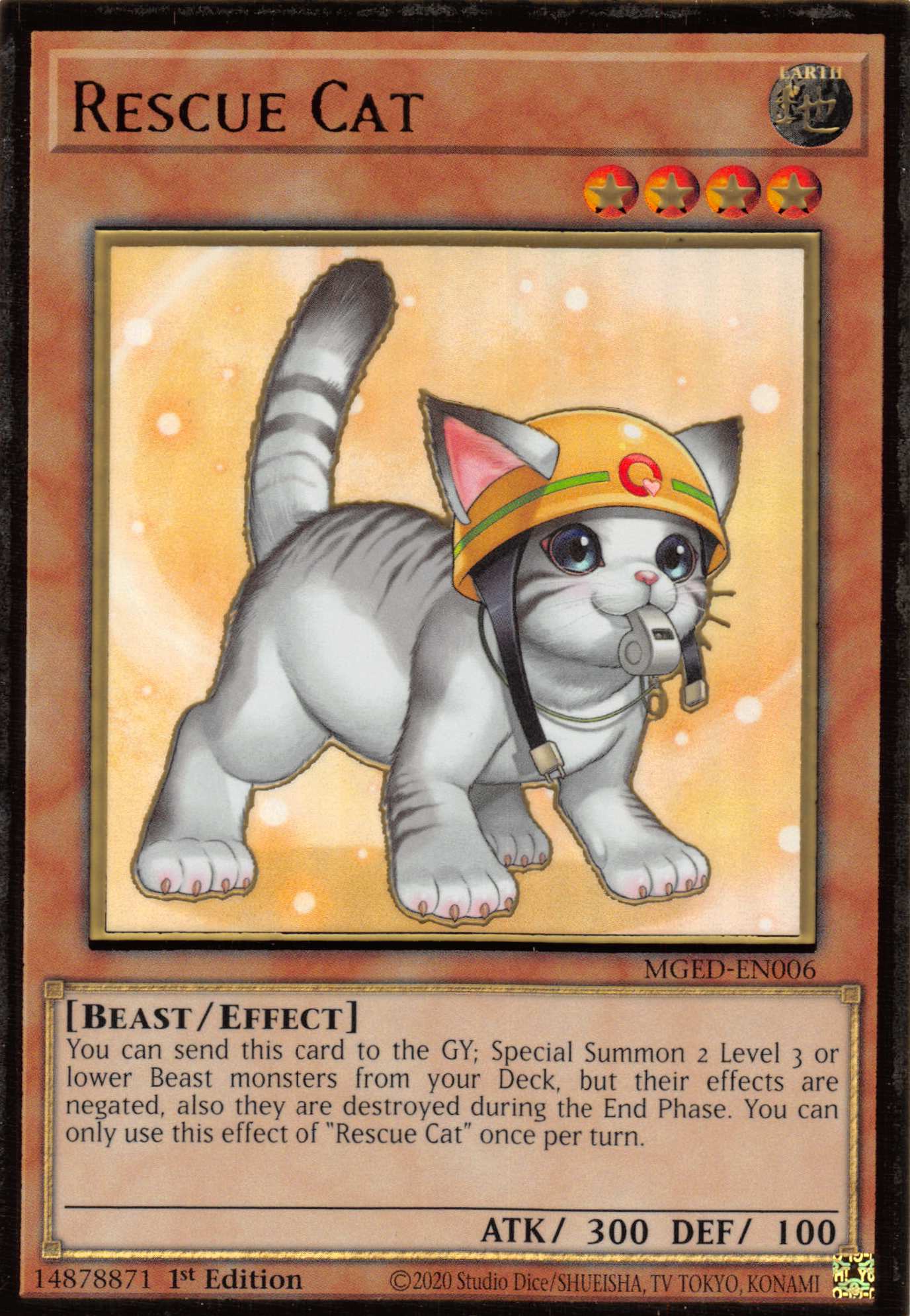 Rescue Cat (Alternate Art) [MGED-EN006] Gold Rare - Duel Kingdom