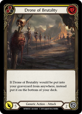 Drone of Brutality (Yellow) [WTR165-R] Alpha Print Rainbow Foil - Duel Kingdom