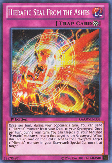 Hieratic Seal From the Ashes [GAOV-EN088] Secret Rare - Duel Kingdom
