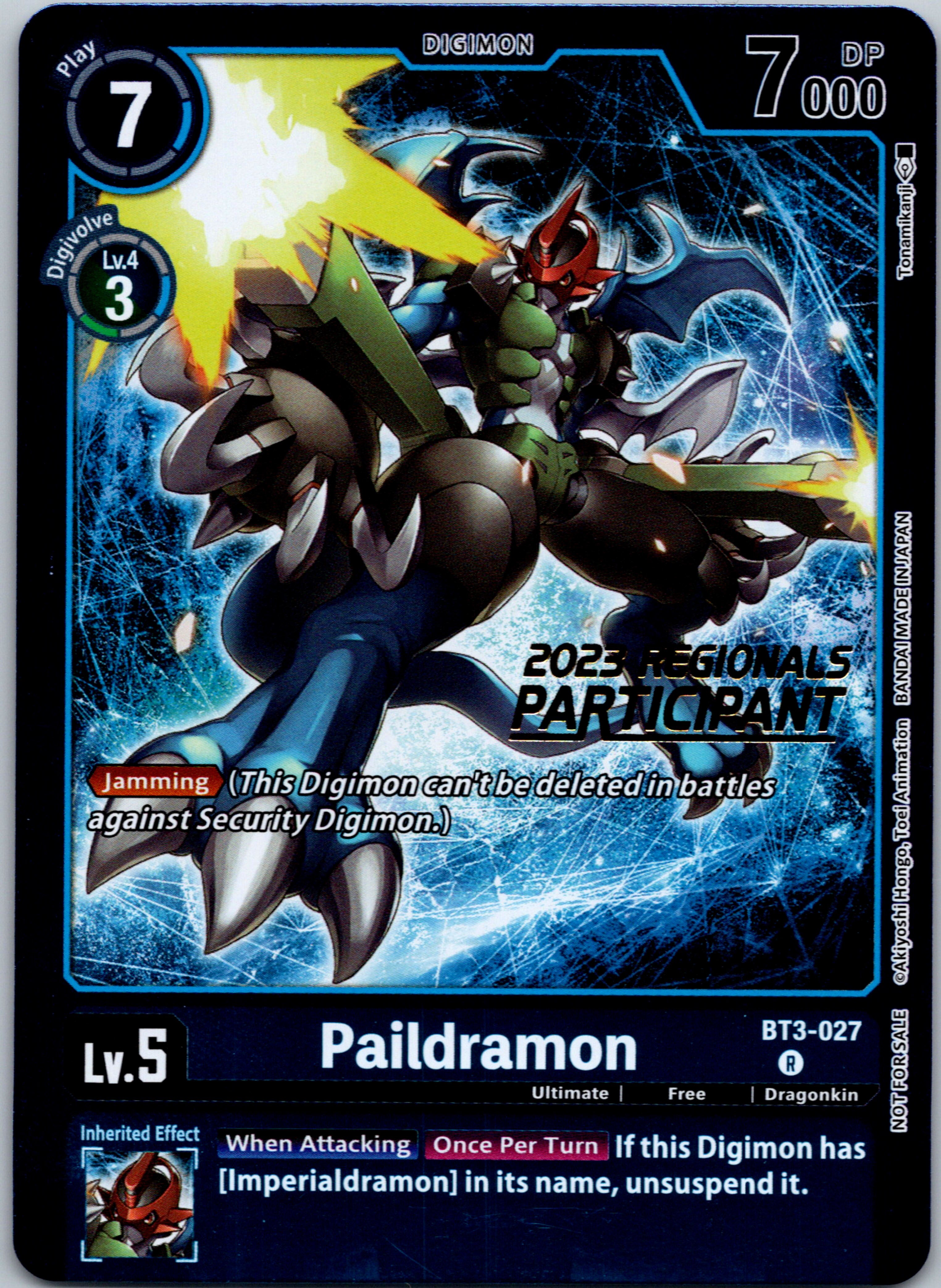 Paildramon (2023 Regionals Participant) [BT3-027] [Release Special Booster] Foil