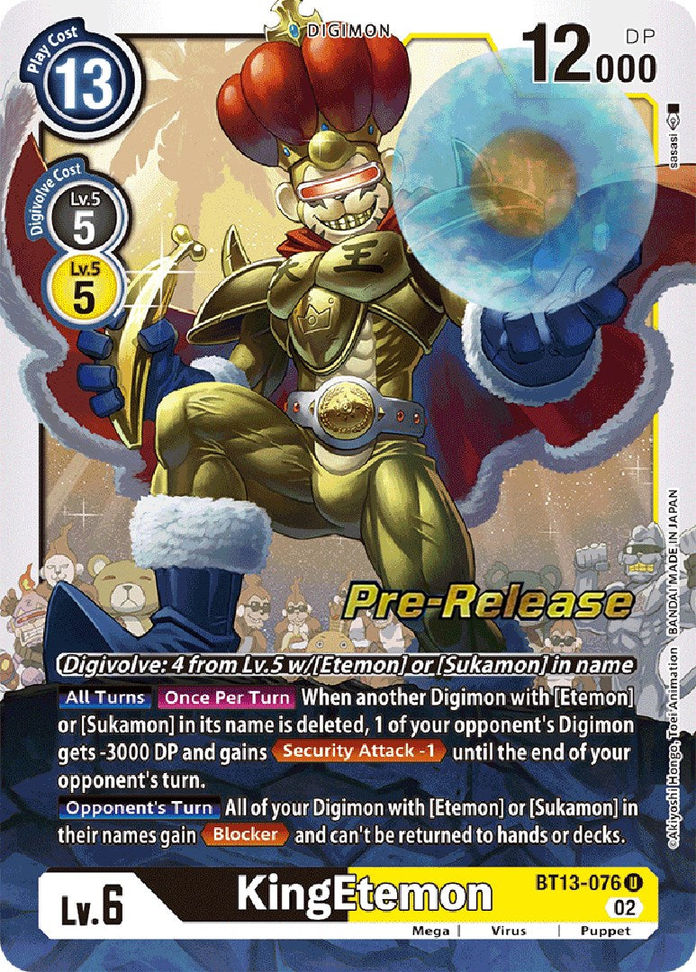 KingEtemon [BT13-076] [Versus Royal Knight Booster Pre-Release Cards] Foil