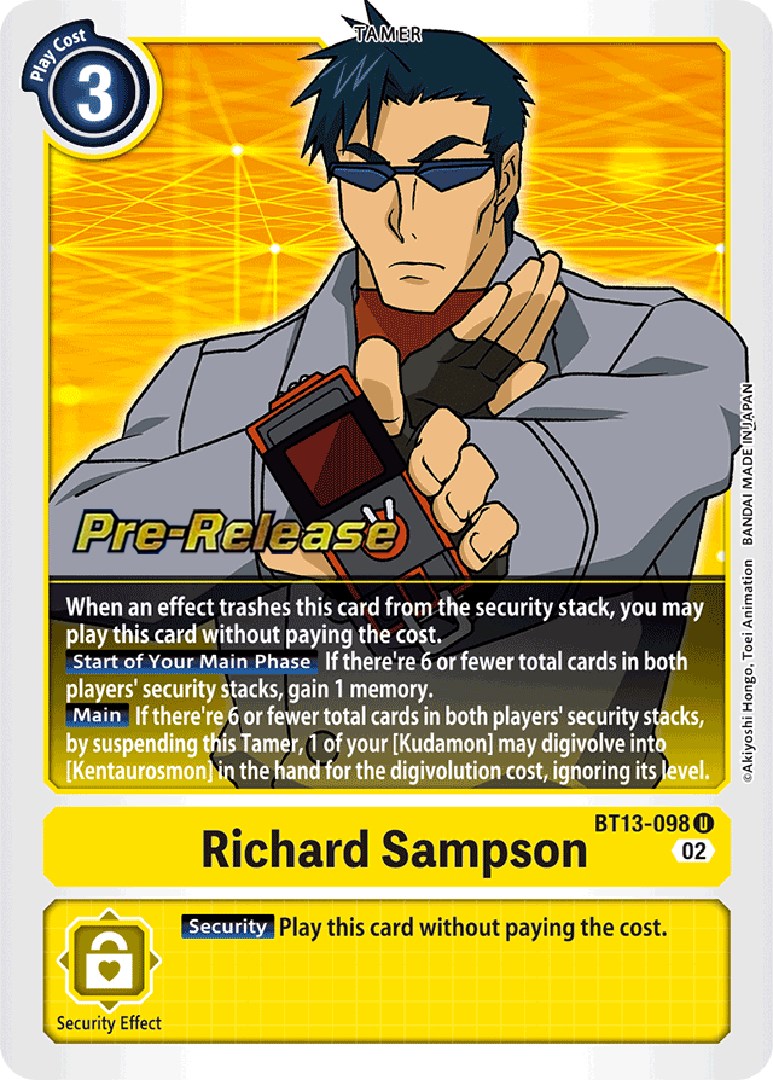 Richard Sampson [BT13-098] [Versus Royal Knights Pre-Release Cards] Foil