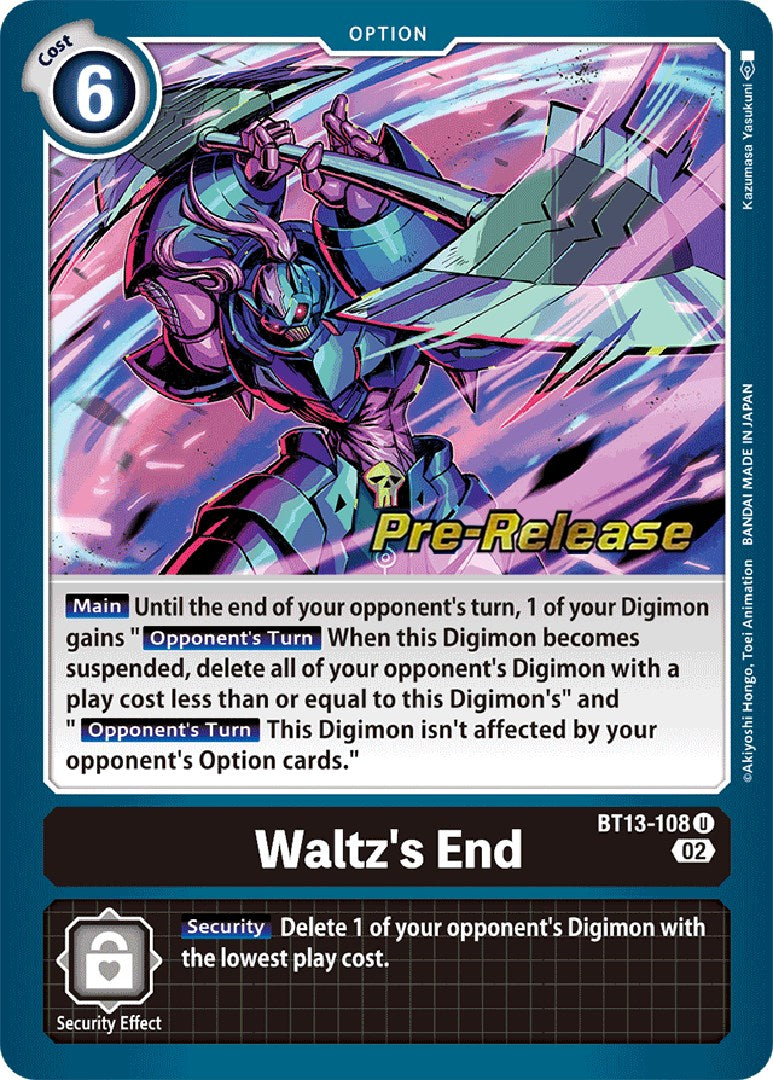 Waltz's End [BT13-108] [Versus Royal Knight Booster Pre-Release Cards] Foil