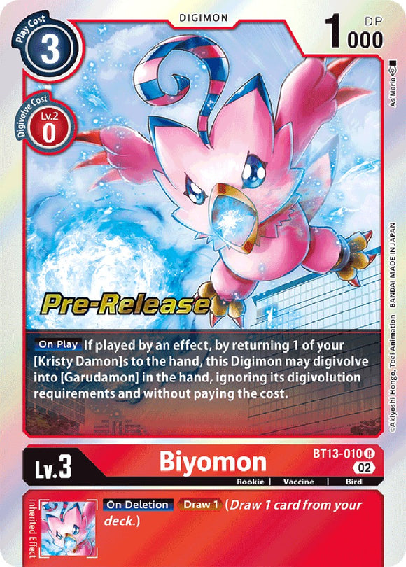 Biyomon [BT13-010] [Versus Royal Knight Pre-Release Cards] Foil